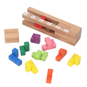 Boje drvene blokove za slaganje, društvene igre za djecu, edukativne igračke za rano učenje
