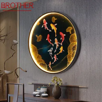 BROTHER Interior 9 Riba, zidne svjetiljke, led kineskom freske, kreativne strane zida spavaće sobe, kućni hodnik