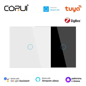 CORUI Tuya Zigbee inteligentni dodirni prekidač bez neutralnom bez kondenzatora Pametan dom helikopter Radi Alexa Google Home Smart Life Alice