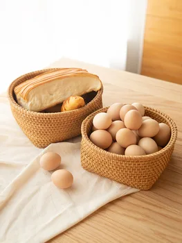 Creative košarica za skladištenje jaja od ratana, šiblja od bambusa, košarica za kruh, kuhana na pari, kućanskih posuda za voće i povrće