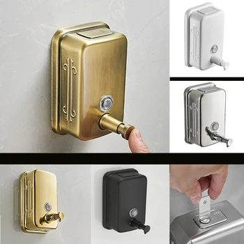 Crna dispenzer za tekući sapun za kupatilo od 304 nehrđajućeg čelika, starinski dispenzer za šampon, zlatne polirani zid pribor za kupaonice
