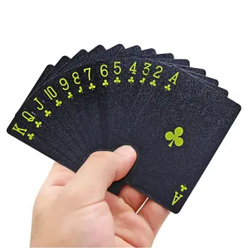 Crna PVC poker Vodonepropusne plastične Igraće Karte Večernje Igra poker pročišćavati