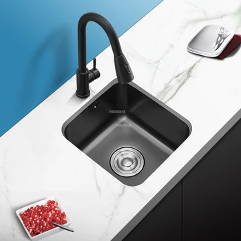 Crnci kuhinjski sudoperi Nano, pribor za domaće kuhinje, Однощелевой balkon, umivaonik od nehrđajućeg čelika, Mali umivaonik ispod sudopera