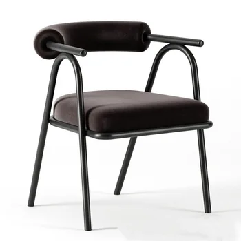 Crne metalne noge Blagovaona stolice Moderna ručka Za vjenčanje aktivnosti Dizajnerske stolice za dnevni boravak Moderni Namještaj za dom Sillas sredine stoljeća