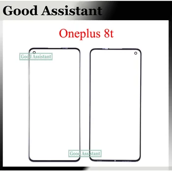 Crni za OnePlus 8T 1 + 8T prednja vanjska dodirna staklena ploča za zamjenu leća