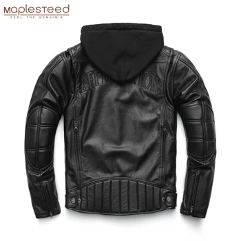 Debeli мотоциклетная jakna s kapuljačom, muška kožna jakna od 100% bičevati, kaput od prave kože, zima байкерская jakna, moto Odjeća M223