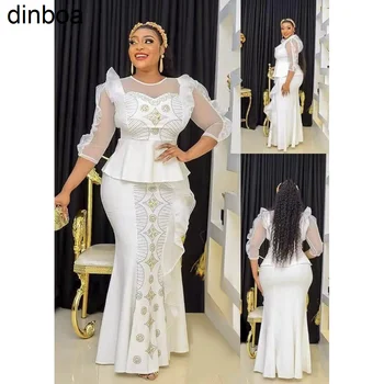 Dinboa-2023, modne haljine velikih dimenzija, afrički donje haljina za zurke, дашики, kompleti iz dva predmeta, top i suknja, odijelo
