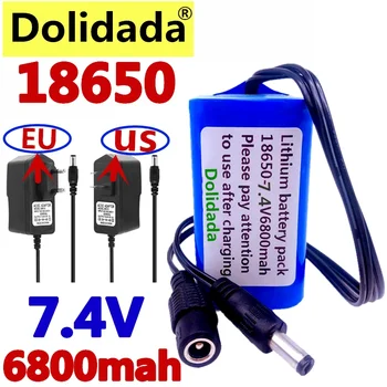 Dolidada Protect 7,4 U 6800 mah 8,4 U 18650 li-ion baterija biciklističke svjetla glavu fenjer posebna baterija dc 5,5 mm + punjač 8.4V1A