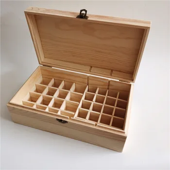 Drvena Kutija za Eteričnih Ulja s 36 Končanica, Pokretna Realno Drvena Ambalaža, Kozmetički Organizator 28x16x9,6 cm