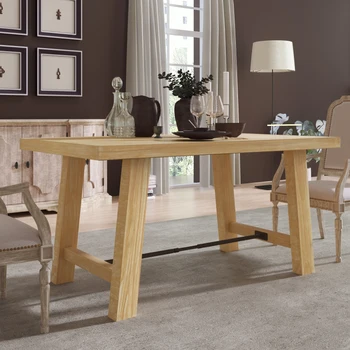 Drveni stol Kuhinjski namještaj Pravokutni stol na 6 sjedećih mjesta (Pranje od drveta)