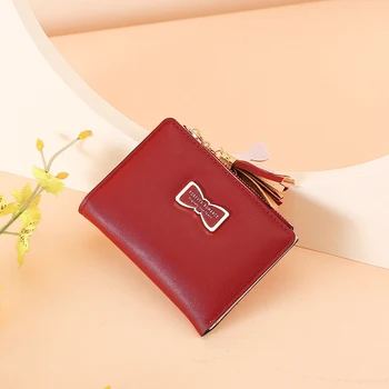 Elegantan ženski kratkom torbicu, laptop, s više utora, od umjetne kože, novčanik za kovanice, mini-držač za kartice torbi Cuero Casual pink