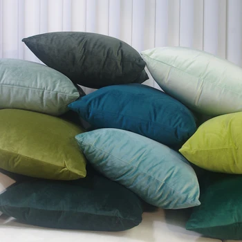 ESSIE Green HOME Moss Oliver Aqua Teal Baršunasti torbica za jastuk, jastučnicu za uređenje doma