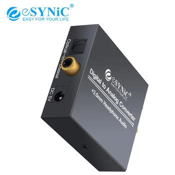 eSYNiC 192 khz/96 khz DAC Pretvarač Digitalni Koaksijalni SPDIF Toslink u Analogni RCA R/L 3,5 mm Audio Adapter za Slušalice Pretvarač