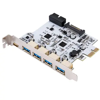 Extra kartica USB 3.0 PCI-E Type C Kartica za proširenje PCI Express (PCI-E kontroler za USB 3.0 5 portova + 1 USB 3.1 Adapter za karticu PCI-E