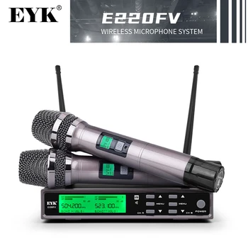 EYK E200FV Profesionalni Bežični Mikrofon Metalno Kućište S Podesivim Frekvencije UHF Karaoke Ručni Mikrofon Sa Visokim Басовыми Frekvencijama Echo za Scenu