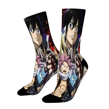 Fairy Tail Нацу Lucy Эрза Grey, direktni čarape s likovima iz anime, muške i ženske zimske čarape, poliester