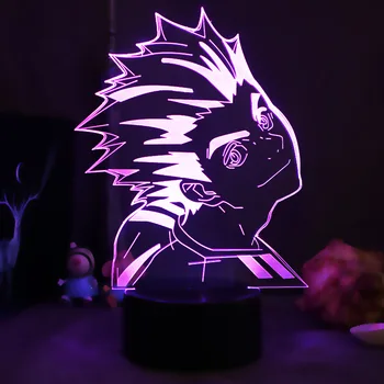 Haikyuu!! Dekor 3d lampa Naprava Hisoka noćno svjetlo Led zaslon Osjetljiv senzor Šarene noćno svjetlo za spavaće sobe, PVC igračka Model lutke