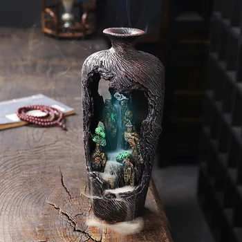 Home Dekor, plamenik za tamjan s blokadom protoka smole, kreativni alpine ukras za aromatični peći s tekućom vodom, ukras za dnevni boravak, ornament