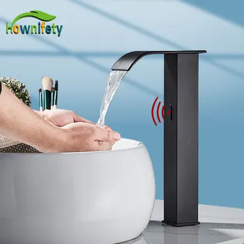 Hownifety Vruće Hladno inteligentni senzor Mikser za odvodi za kupaonice s kopčom na бортике, mikser s vodopadom, Automatski zaslon Osjetljiv na slavinu