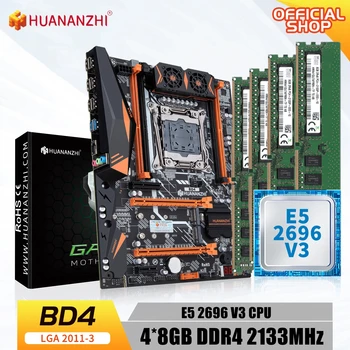 HUANANZHI BD4 LGA 2011-3 Kit matične ploče xeon x99 E5 2696 V3 4*8G DDR4 2133 ECC memorija NVME USB3.0 ATX