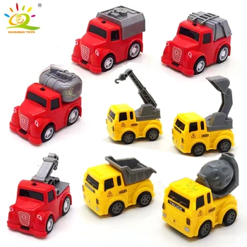 HUIQIBAO, Set od 4 predmeta, Inženjerski Automobil, Model Vatrogasac Kamion, Pet Mini-Automobila, Edukativne Dječje Igračke, Dar za Djecu, Dječak