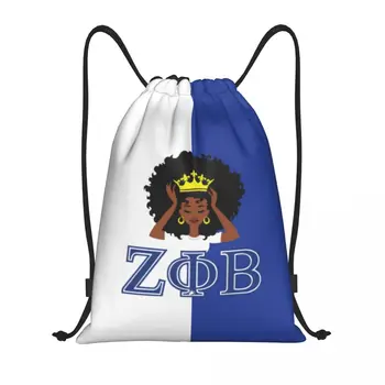Izrađen po mjeri ženska torba na pertla Zeta Phi Beta Sorority za žene i muškarce, lagana torba s grčkim slovima ZOB 1920, sportski ruksak za pohranu u teretani