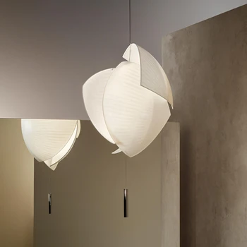 Japanski viseće svjetiljke s tihim svileni sjaj, viseći svijećnjak za restoran u skandinavskom stilu, dvoetažna lampa za dnevni boravak u POTKROVLJU, dizajnerska lampa za stepenice