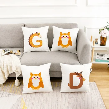 Jastučnicu s crtani životinjama moda 26 slova engleske abecede 45 * 45 cm jastučnica za kauč, ukras za dom, jastučnica s po cijeloj površini