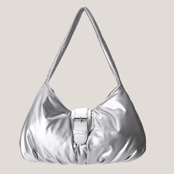 Jednostavan dizajn, плиссированная ženska torba s pamuk punilo, Nova torba za ispod pazuha, visokokvalitetna retro torba preko ramena
