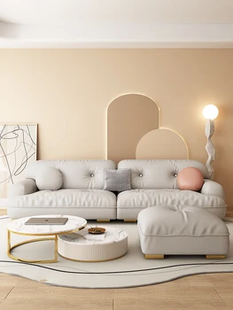 Jednostavan luksuzni kauč, namještaj za dnevni boravak, kremastu ветрозащитная tkanina, минималистичные moderne sofe za dnevni boravak, setove sofe iz skandinavskih lateksa