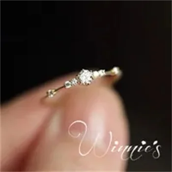 Jednostavne umetnut bijele vjenčano prstenje Zicron, sjajan srebro, zlato, zlato ruža, večernje vjenčano prstenje za žene, nakit