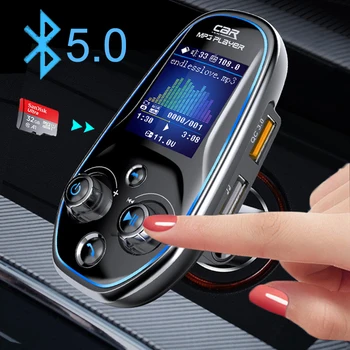 JINSERTA Bluetooth 5,0 FM Odašiljač Bežični Auto MP3 player Audio Adapter za telefoniranje bez korištenja ruku TF USB Reprodukcija glazbe U automobilu QC3.0 Punjač
