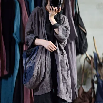 Johnature, retro-šarenilo pamučno rublje, zgodan kardigan dugih rukava, kaput, jesen 2023, Nove univerzalne ženske jakne za odmor