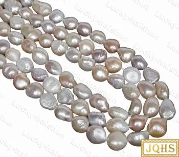 JQHS prirodni krumpir baroka 17 mm, Bijela Roza i ljubičasta boja bisera raspršenje perle 38 cm C730 za izradu nakita