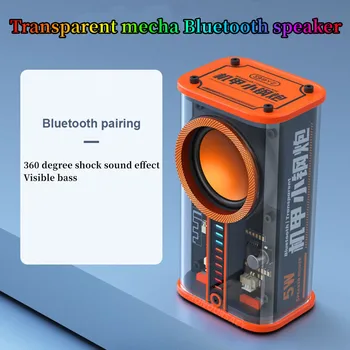 K07 Transparentno Mehanički Bežični Bluetooth Zvučnik Sound Light Ritmu Subwoofer TWS Stereo Cyberpunk stereo handsfree