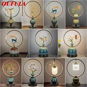 Keramičke stolne svjetiljke OUFULA od luksuznu modernu mesinga za dnevni boravak, kreativne spavaće sobe
