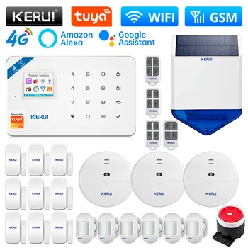 KERUI W184 4G Alarm Tuya Smart Wireless WIFI GSM alarm senzor pokreta detektor sjeckanje Podrška Alexa i Google APP Control