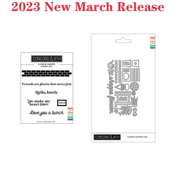 Kit Flower Shoppe 2023, Novi ožujka izdanje, markice za rezanje metala, foto Album za scrapbooking, Ukrasni papir za žigosanje