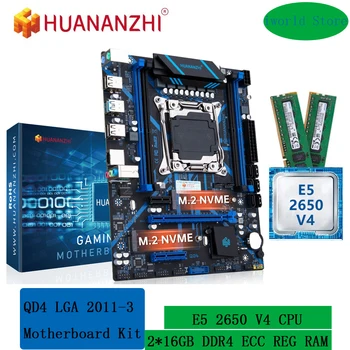 Kit matične ploče HUANANZHI X99 QD4 LGA 2011-3 XEON procesor Intel E5 2650 V4 i kombiniranim skup memorije 2*16G DDR4 RECC M. 2 NVME NGFF SATA