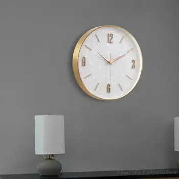 Klasični zidni sat u skandinavskom stilu, zlatni dizajn, Poboljšane Bešumni zidni sat, Spavaća soba, Ured, Namještaj za dom