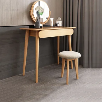 Komode za kućni Namještaj od masivnog Drva u Skandinavskom Stilu Jednostavna Moderna Spavaća soba je Mali Stan Stolić Za Šminkanje Toaletni Stol u Hostelu s Ogledalom