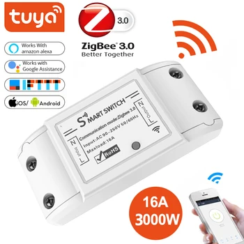 Kontroler za uključivanje/isključivanje Tuya Zigbee 3.0 16A 2500 W Smart Switch APP Daljinsko upravljanje Modulom 