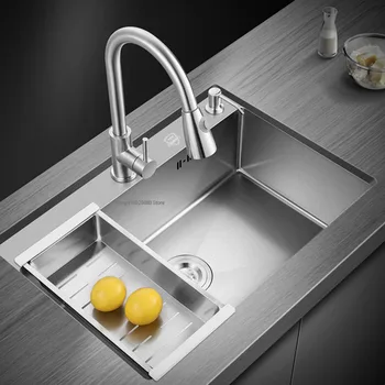 Kuhinjski sudoper Silver Nano 304 Umivaonik od nehrđajućeg čelika Za uređenje kuće, umivaonik, umivaonik za ruke, suđe za kuhanje / 
