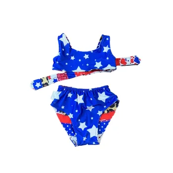 Kupaći kostim za djevojčice u rasutom stanju, godina butik odjeće za djevojčice 4. srpnja, леопардовый kupaći kostim sa zvijezdama, setove iz 2 predmeta