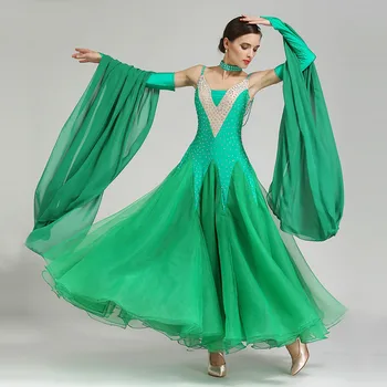 Kvalitetna zelena Plava Crvena haljina za ballroom ples Standard haljinu za ballroom ples Standard haljinu za natjecanje u plesu Haljina za valcera