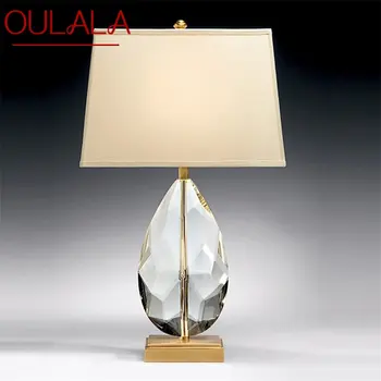 Lampe za OULALA s prekidač za kratka svjetla, moderna led svjetiljka s kristalima i zlatnom, luksuzni dekorativna lampa za kućne spavaće sobe