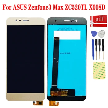 LCD Zaslon Za ASUS Zenfone3 Max ZC520TL X008D LCD Zaslon Zaslona Ploča Modul Matrix Zaslon Osjetljiv na dodir Digitalizator Stakleni Okvir Sklop