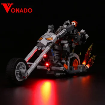 Led lampa za 76245 Ghost Rider Mech & Bike, blokovi, poučan igračke, Samo lampa + baterijski blok (ne uključuje model)