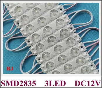 Led svjetlosni modul za ubrizgavanje DC12V 74 mm * 16 mm * 8 mm SMD 2835 3 led 1,5 W 200лм s диффузным objektiv kut zrake 170 stupnjeva aluminijska tiskana pločica
