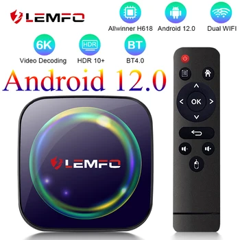 LEMFO Android 12 TV box Allwinner H618 6K 2,4 G 5G Wifi 6 Dual Wifi BT4.1 4K HDR10 Android 12,0 Global media player PK HK1 RBOX